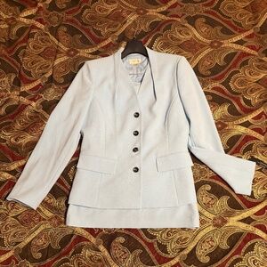 Tahari ASL Beautiful Skirt Suit Size 10 (NEW) Pastel Blue